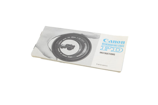 Canon FD Interchangeable Lenses Instructions
