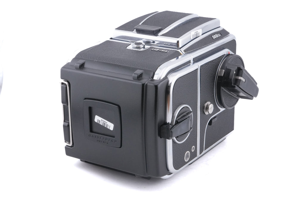 Hasselblad 503CXi (Silver, 10026) + A12N Film Magazine + Waist Level Finder (New / Chrome, 42315) + Acute Matte Focusing Screen (42165)
