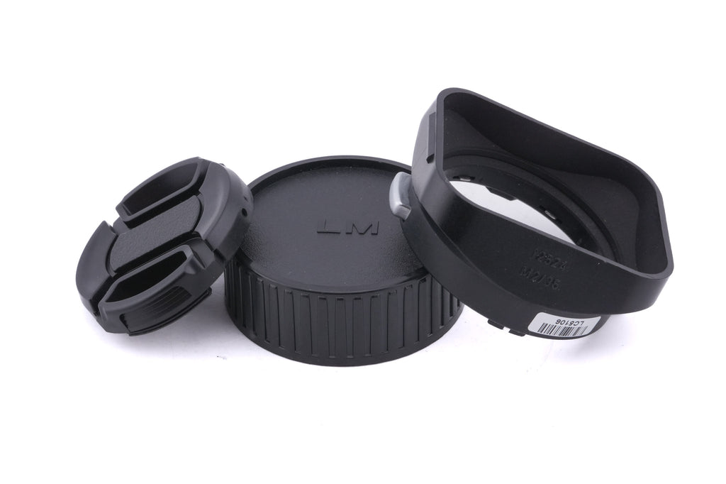 Leica 35mm f2 Summicron-M (Type IV) (Black, 11310) + Lens Hood M2/35 (12524)