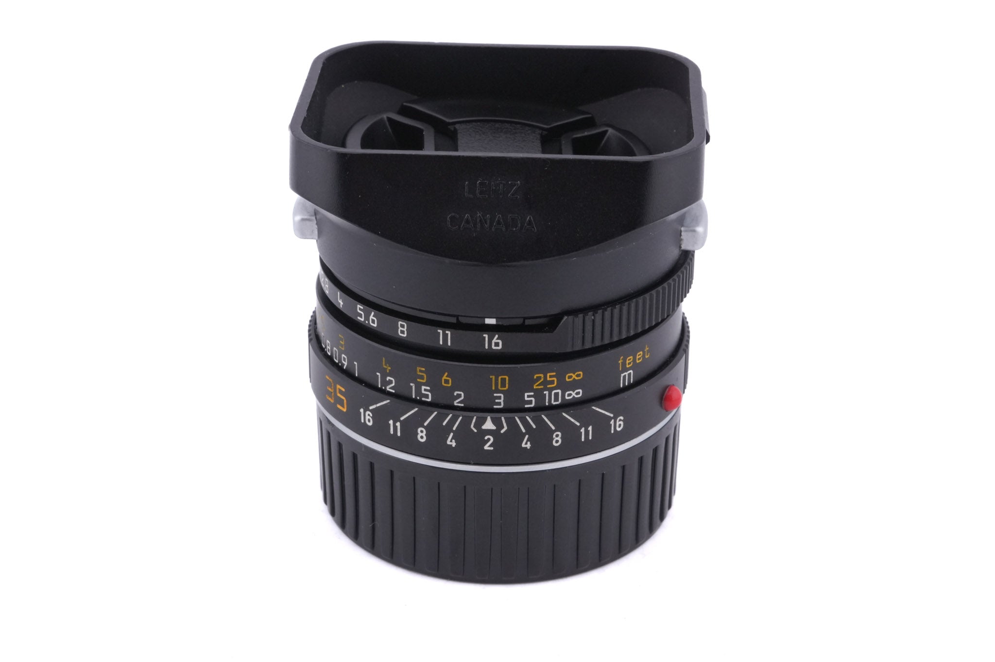Leica 35mm f2 Summicron-M (Type IV) (Black, 11310) + Lens Hood M2/35 (12524)