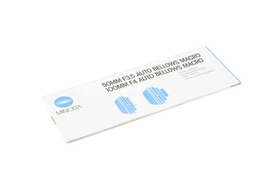 Minolta 50mm f3.5/100mm f4 Auto Bellows Macro Instructions - Lens