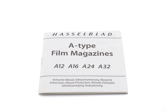 Hasselblad A12/A16/A24/A32 Film Magazine Instructions