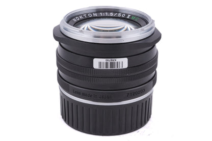 Voigtländer 50mm f1.5 Nokton Aspherical VM II MC