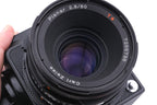 Hasselblad 500C/M (Black, 10170) + 80mm f2.8 Planar T* CF (20029) + Waist Level Finder (New / Black, 42323) + A12 Film Magazine (Black, 30147) + Standard Focusing Screen (42161)