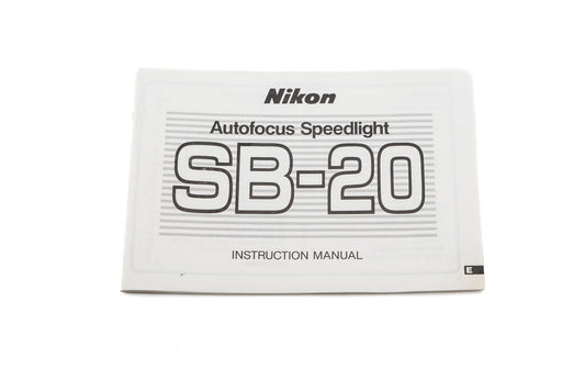 Nikon SB-20 Speedlight Instructions - Accessory