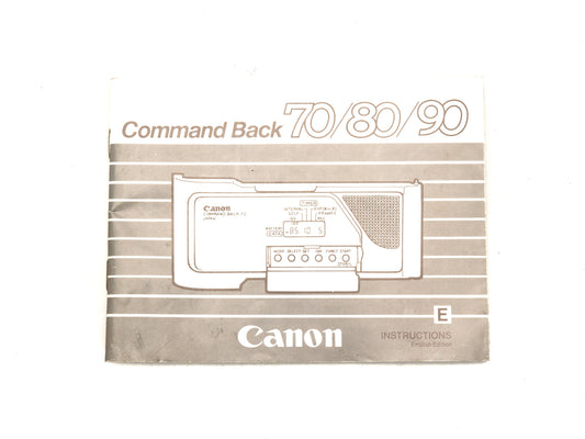 Canon Command Back 70 / 80 / 90 Instructions