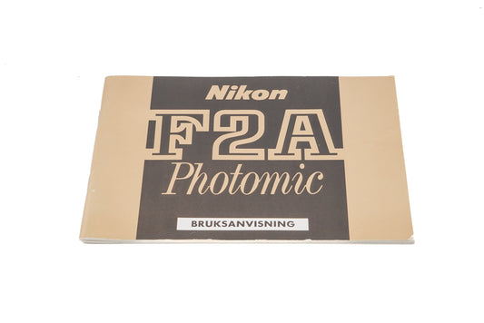 Nikon F2A Photomic Intructions