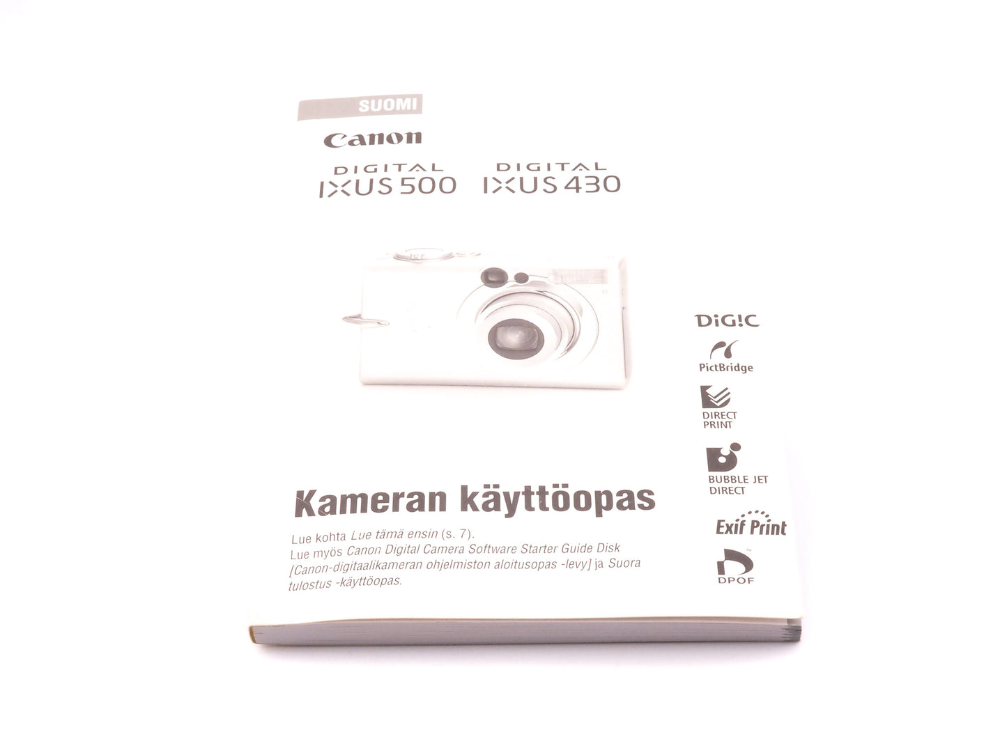 Canon IXUS Digital 500/430 Instructions