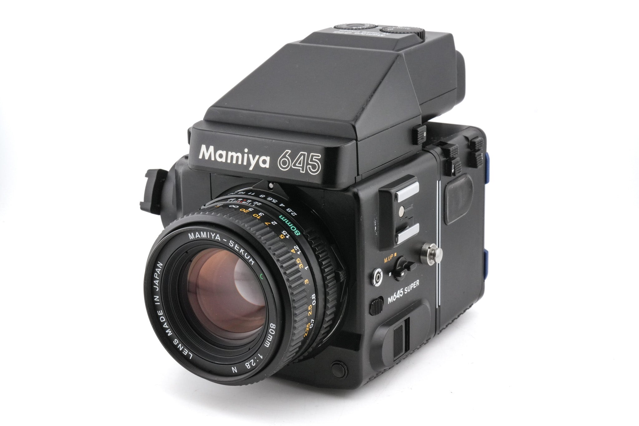 Mamiya M645 Super + 80mm f2.8 Sekor C N + AE Prism Finder N + 120/220 Roll  Film Holder N