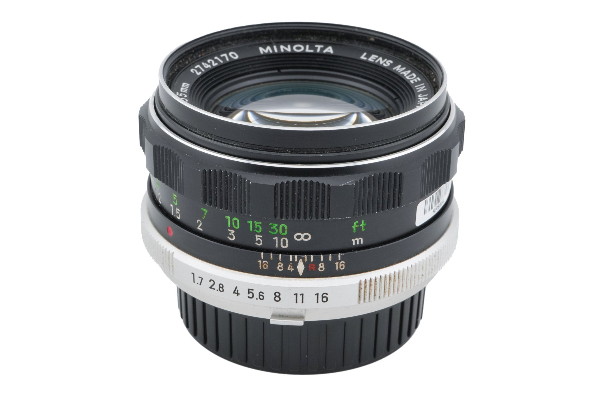 Minolta 55mm f1.7 MC Rokkor-PF