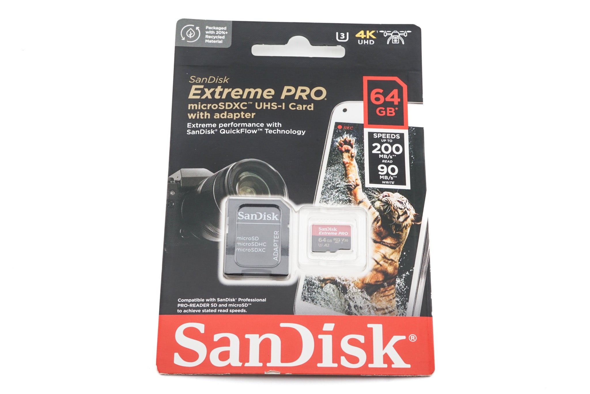 Sandisk 64 GB MicroSDXC Card Extreme Pro UHS-I (200 MB/S) & SD Adapter - Accessory