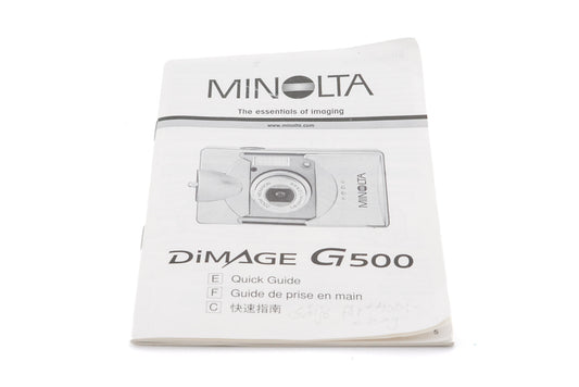 Minolta Dimage G500 Instructions