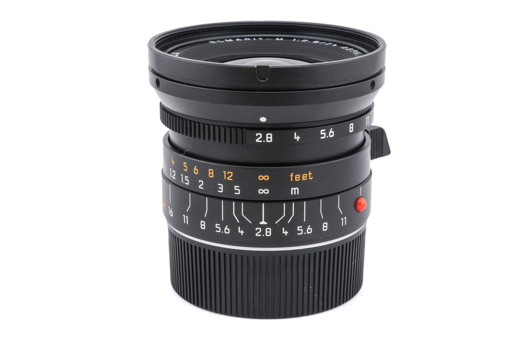 Leica 24mm f2.8 Elmarit-M ASPH. (Black, 11878) + Lens Hood (21mm f2.8 / 24mm f2.8 / 28-35-50mm f4) (12592)