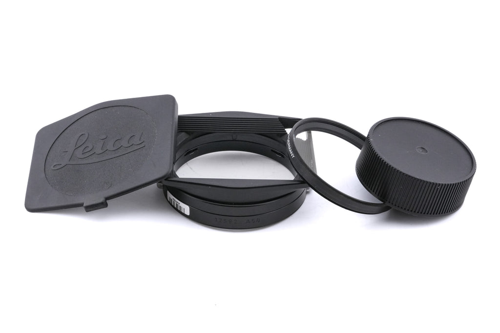 Leica 24mm f2.8 Elmarit-M ASPH. (Black, 11878) + Lens Hood (21mm f2.8 / 24mm f2.8 / 28-35-50mm f4) (12592)