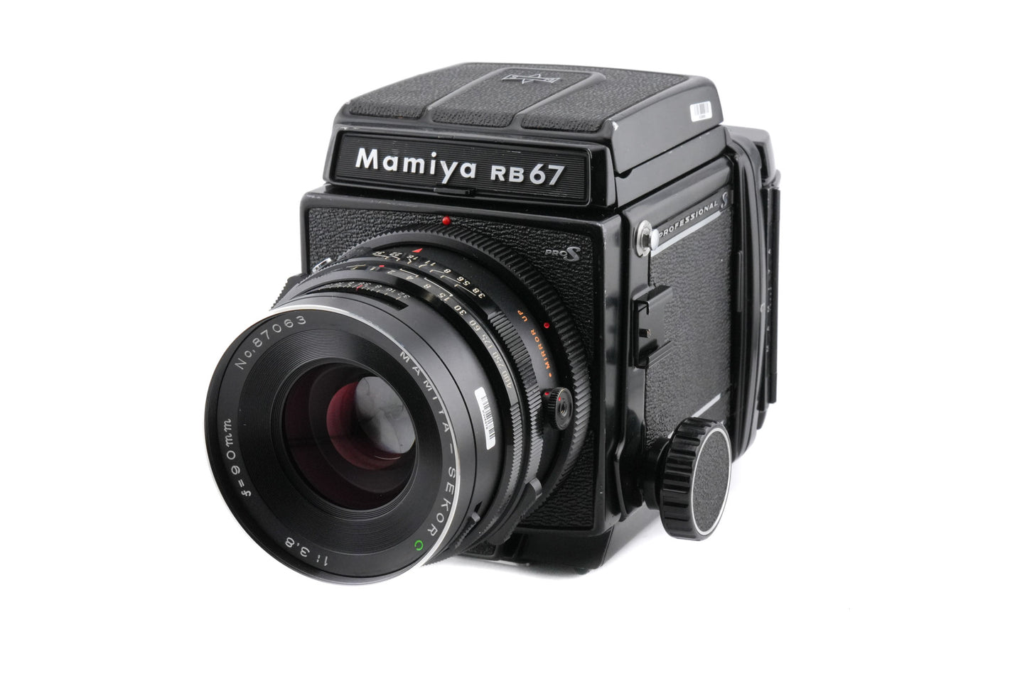 Mamiya RB67 Pro-S + Waist Level Finder + 120 6x7 Pro-S Roll Film Holder + 90mm f3.8 Sekor C