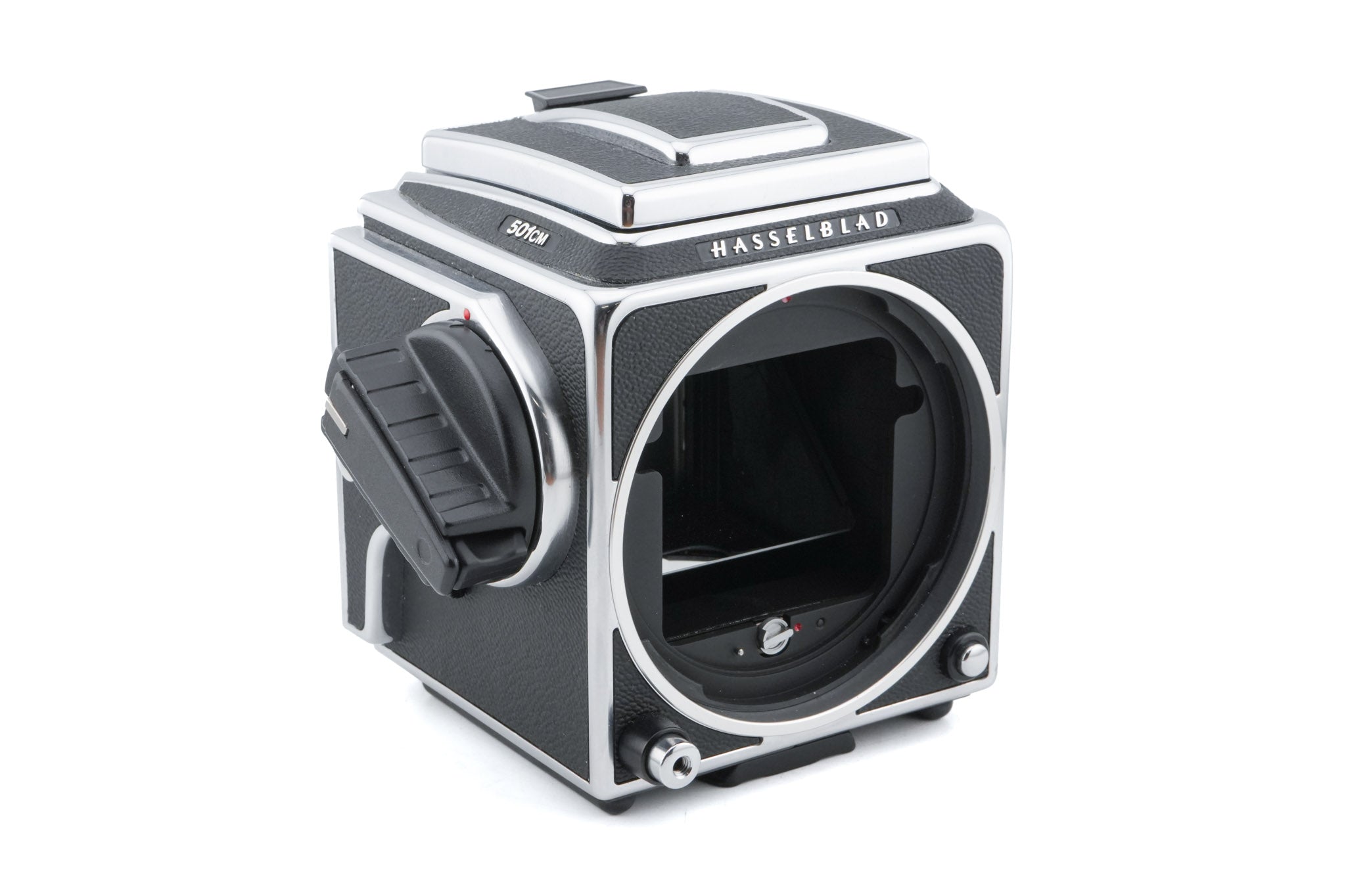 Hasselblad 501CM (Silver, 10238) + Waist Level Finder (New / Chrome, 42315)
