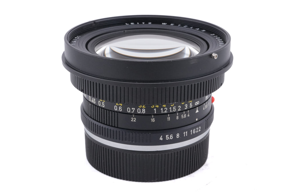 Leica 21mm f4 Super-Angulon-R (3-Cam) (11813) + Lens Hood (21mm f4) (12506)