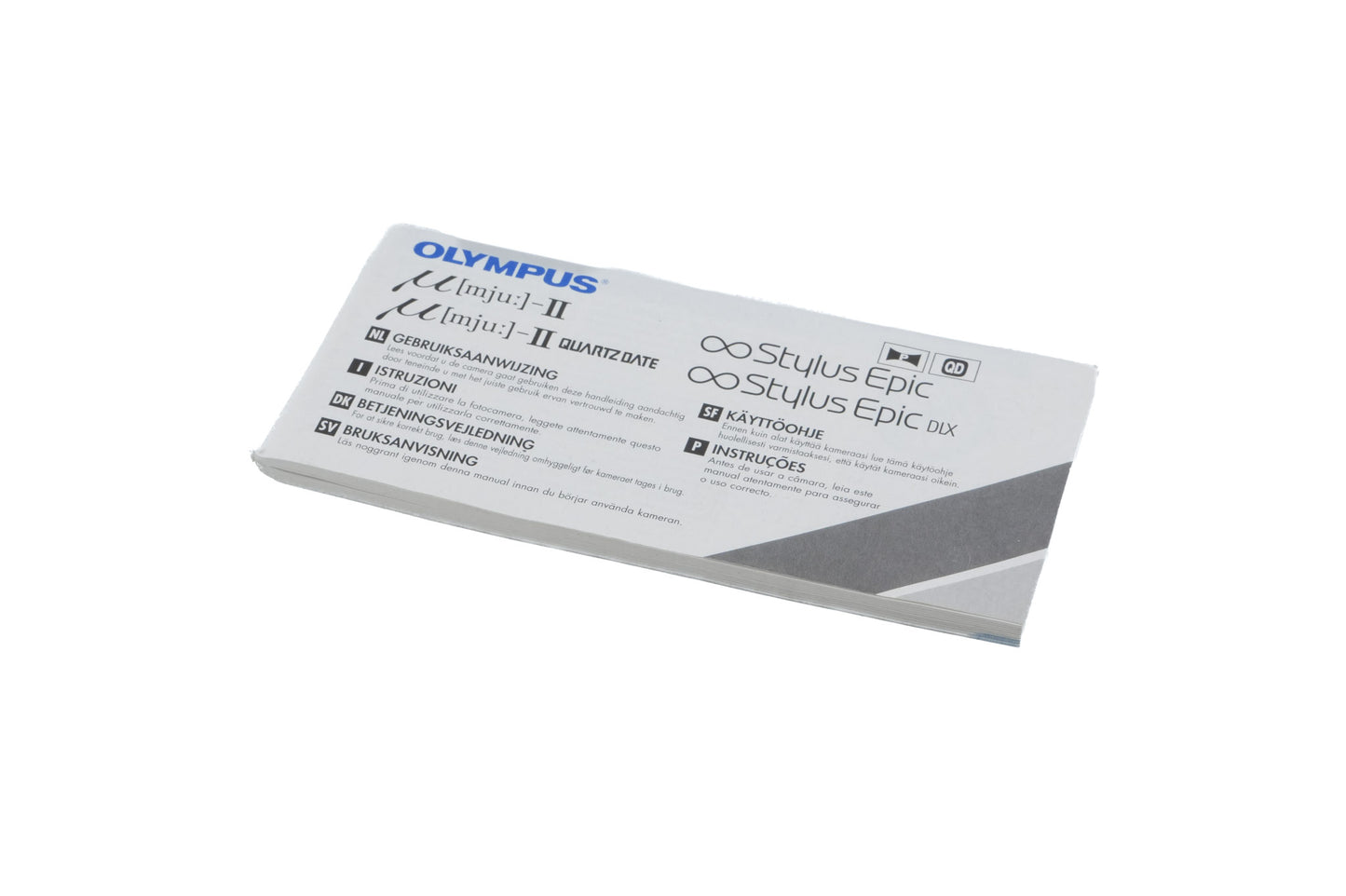 Olympus Mju-II / Mju-II Quartz Date / Stylus Epic / Stylus Epic DLX Instructions