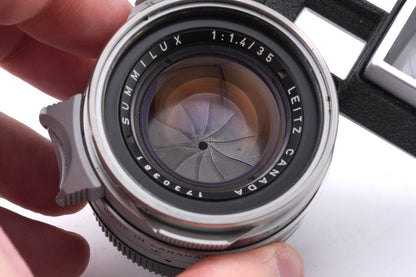 Leica 35mm f1.4 Summilux (Type I, Goggles, Steel Rim) (Silver, 11871)