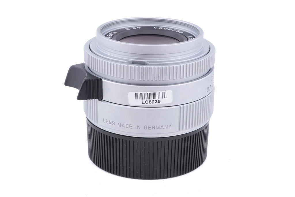 Leica 35mm f2 Summicron-M ASPH. (Type I) (Silver, 11882) + Lens Hood (35mm f2 ASPH. / 28mm f2.8 ASPH.) (A42) (12526)