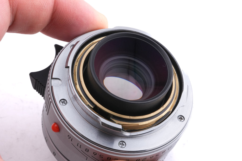 Leica 35mm f2 Summicron-M ASPH. (Type I) (Silver, 11882) + Lens Hood (35mm f2 ASPH. / 28mm f2.8 ASPH.) (A42) (12526)