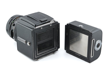 Hasselblad 500C/M + A12 Film Magazine (30147 Black) + 80mm f2.8 Planar T* CF + Waist Level Finder (New / 42323 Black)