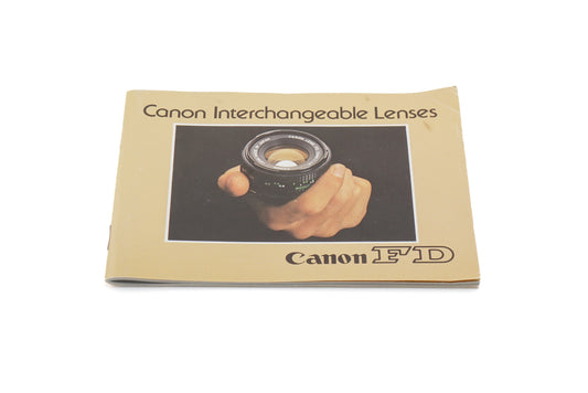 Canon FD Interchangeable Lenses Instructions