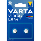 Batteries in a package on a white background. Varta 2x LR44 / V13GA.