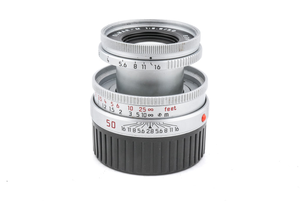 Leica 50mm f2.8 Elmar-M (Silver, 11823) + Lens Hood (50mm f2.8 Elmar-M) (12549)