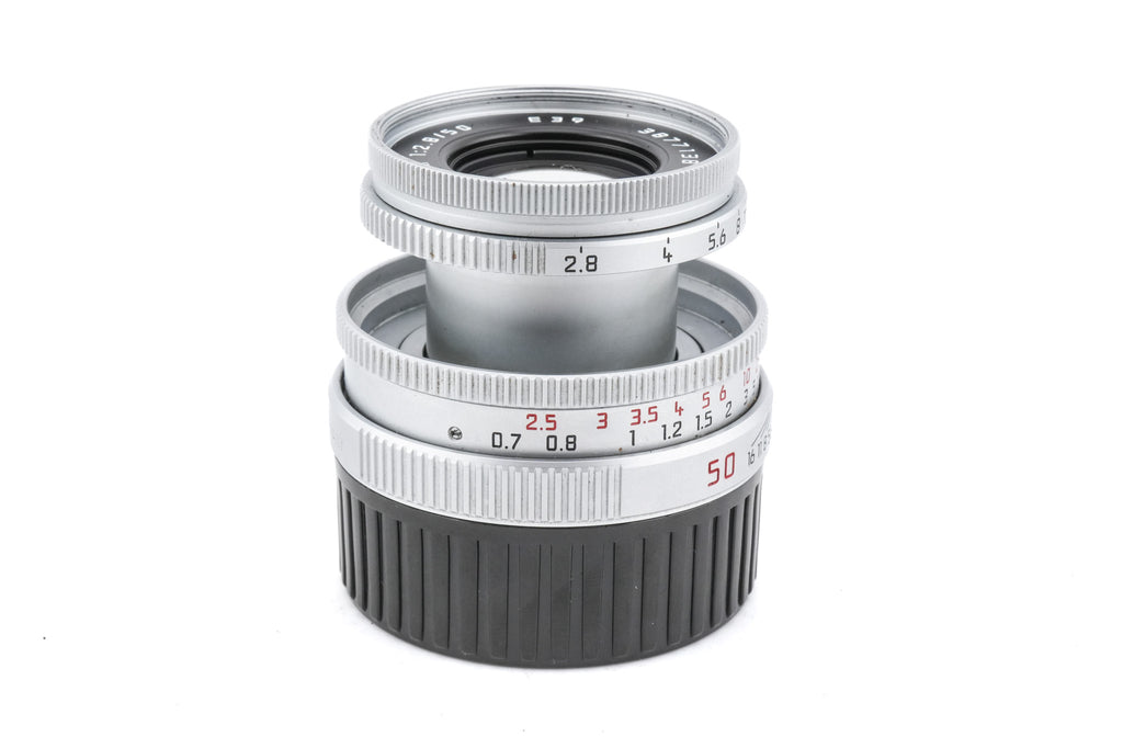 Leica 50mm f2.8 Elmar-M (Silver, 11823) + Lens Hood (50mm f2.8 Elmar-M) (12549)