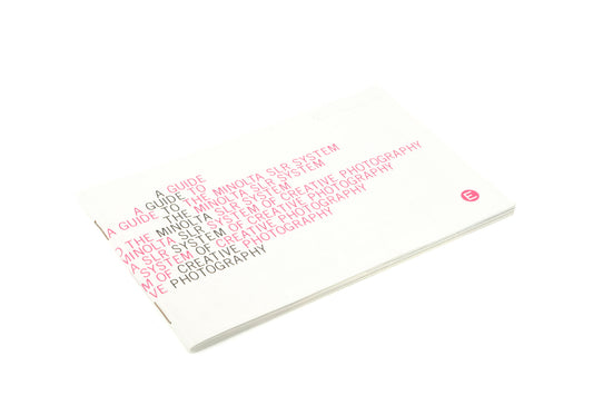 Minolta A Guide To The Minolta SLR System of Creative Photography