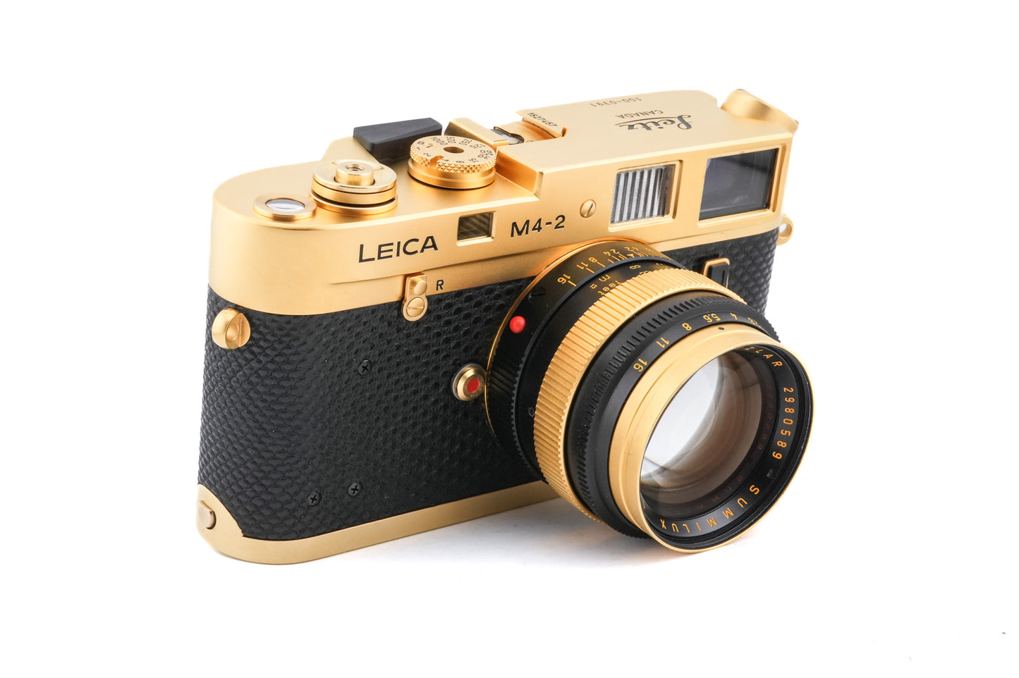 Leica M4-2 (Oskar Barnack Deluxe) (Gold, 10420) + 50mm f1.4 Summilux (Type II) (Oskar Barnack Deluxe) (11100)