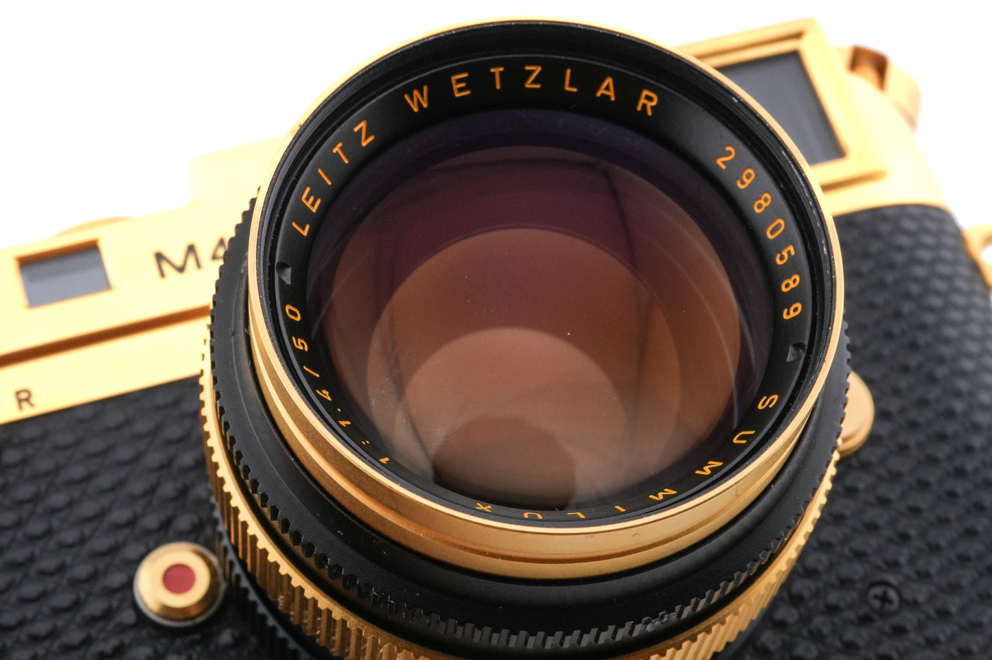 Leica M4-2 (Oskar Barnack Deluxe) (Gold, 10420) + 50mm f1.4 Summilux (Type II) (Oskar Barnack Deluxe) (11100)