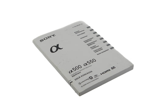 Sony A500 / A550 Instructions