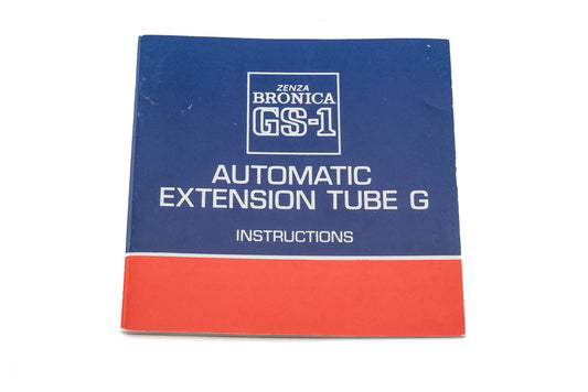 Zenza Bronica Automatic Extension Tube G Instructions