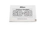 Nikon SB-20 Speedlight Instructions