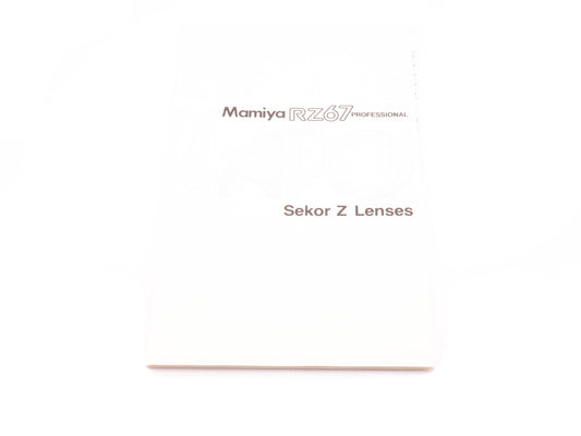 Mamiya RZ67 Professional Sekor Z Lenses Booklet