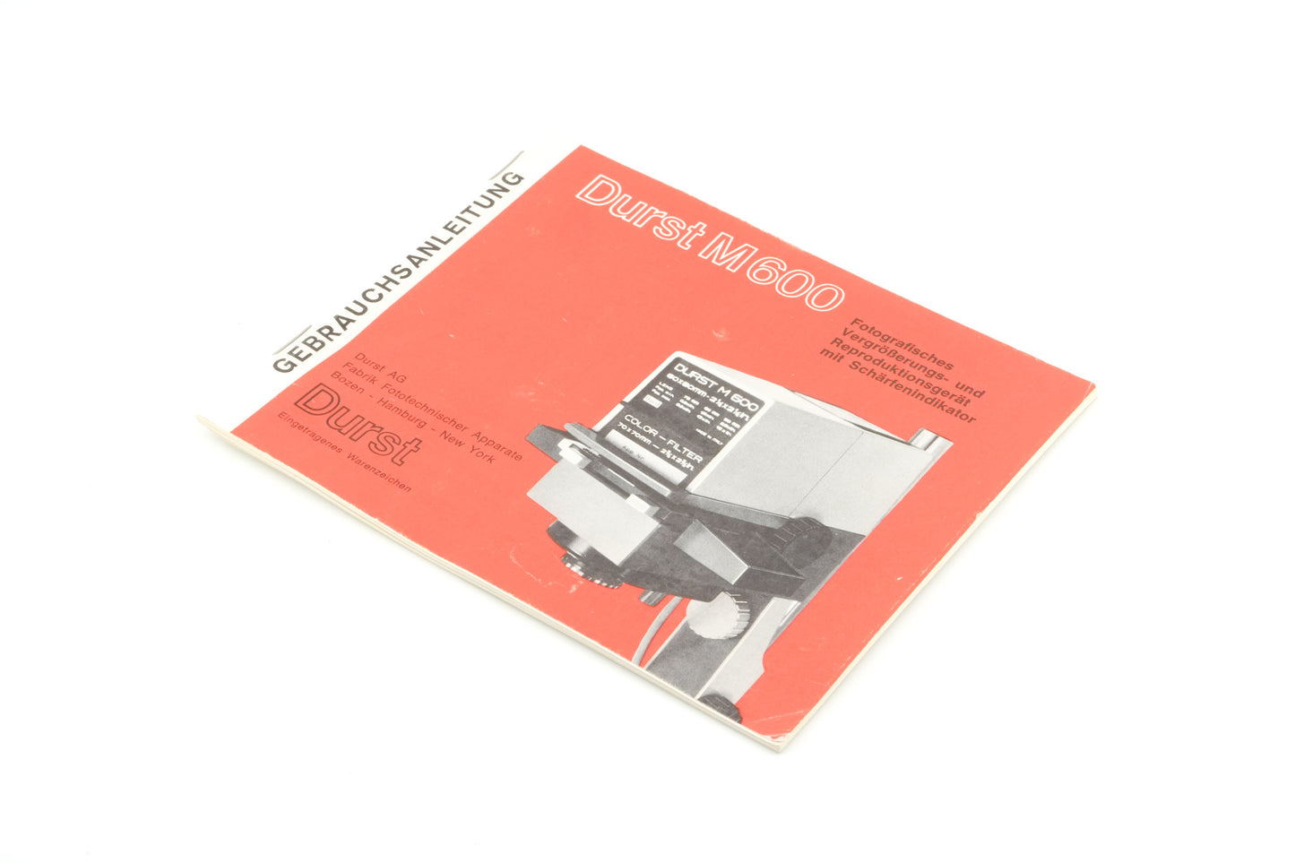 Durst M 600 Instructions