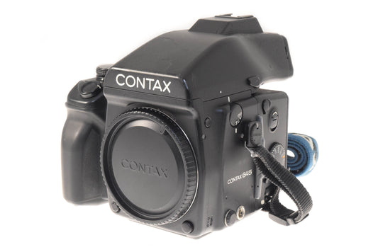 Contax 645 + 120/220 MFB-1 Film Back Holder + AE Prism Finder MF-1