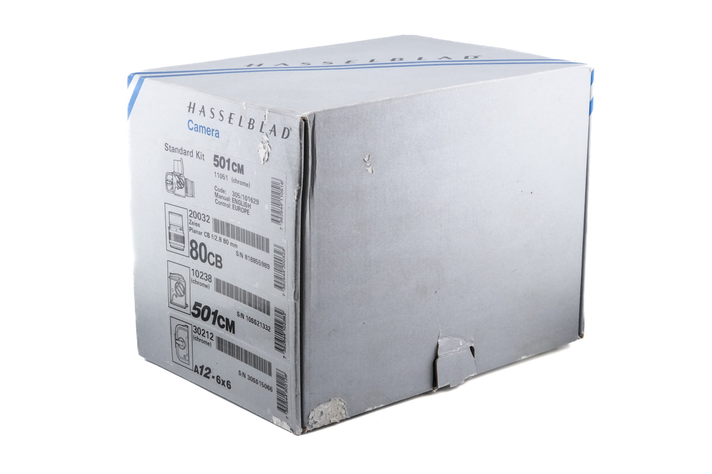 Hasselblad 501CM + Waist Level Finder (New / Chrome, 42315) + A12N Film Magazine + Acute-Matte D Standard Focusing Screen (42204) + 80mm f2.8 Planar T* CB