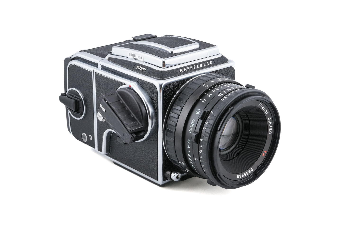 Hasselblad 501CM + Waist Level Finder (New / Chrome, 42315) + A12N Film Magazine + Acute-Matte D Standard Focusing Screen (42204) + 80mm f2.8 Planar T* CB