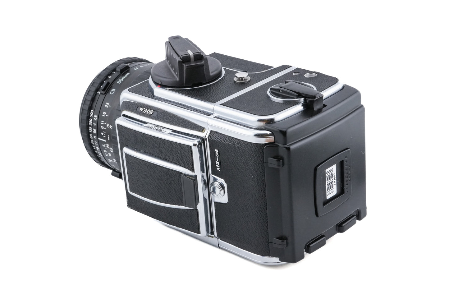 Hasselblad 501CM + Waist Level Finder (New / Chrome, 42315) + A12N Film Magazine + Acute-Matte D Standard Focusing Screen (42204) + 80mm f2.8 Planar T* CB