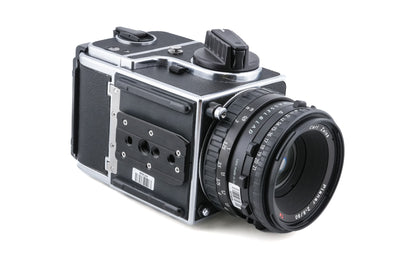 Hasselblad 501CM + Waist Level Finder (New / Chrome, 42315) + A12N Film Magazine + Acute-Matte D Standard Focusing Screen (42204) + 80mm f2.8 Planar T* CB