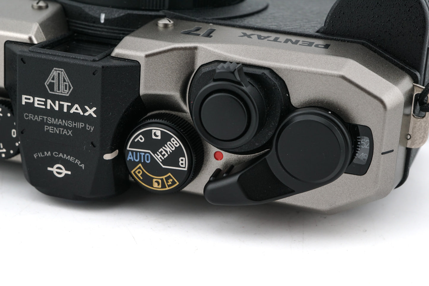 Pentax 17 Film Camera Exposure Mode Dial and Film Advance Lever