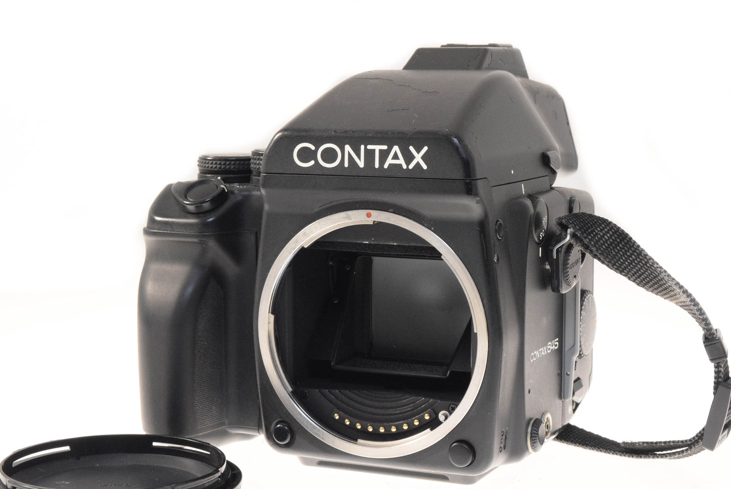 Contax 645 + 120/220 MFB-1 Film Back Holder + AE Prism Finder MF-1