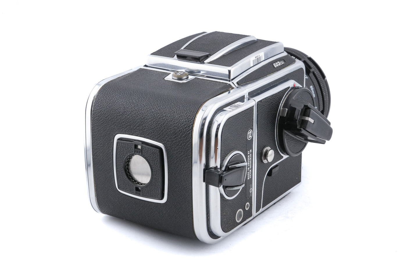 Hasselblad 503CXi (10026 / 10172) + A12N Film Magazine + Waist Level Finder (New / Chrome, 42315) + 80mm f2.8 Planar T* CF (20029) + Acute-Matte D Microprism / Split Image Focusing Screen (42215)