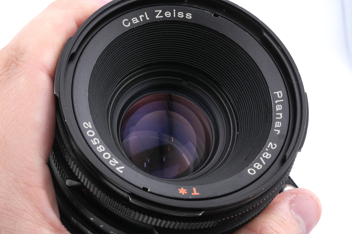 Hasselblad 503CXi (10026 / 10172) + A12N Film Magazine + Waist Level Finder (New / Chrome, 42315) + 80mm f2.8 Planar T* CF (20029) + Acute-Matte D Microprism / Split Image Focusing Screen (42215)