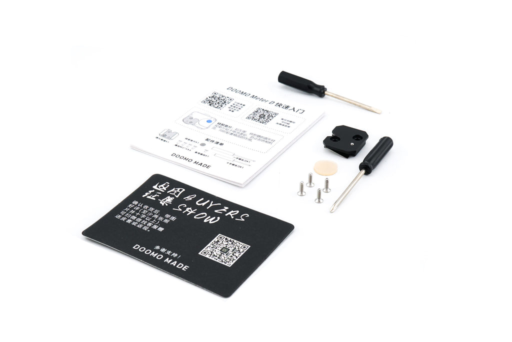 The accessories of Doomo Meter D hot shoe light meter with white background.