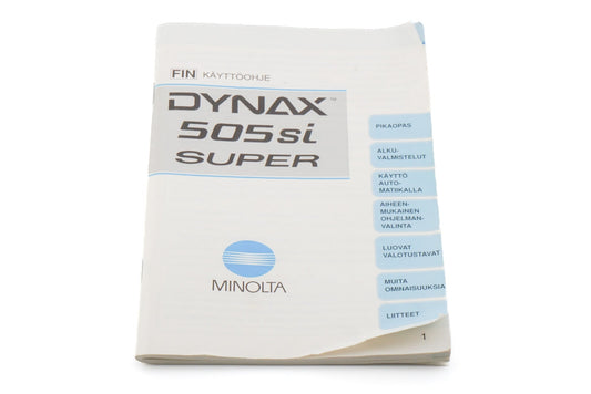 Minolta Dynax 505si Super Instructions