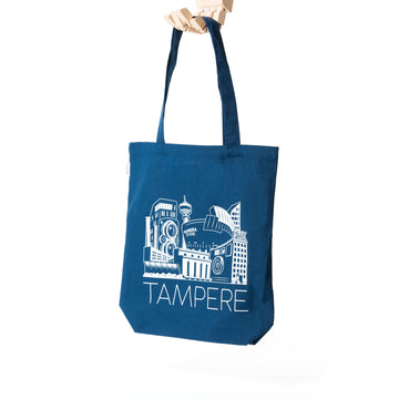 A Kamerastore Tote Bag Tampere frontside on a white background.